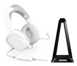 Słuchawki przewodowe MODECOM Volcano MC-899 PROMETHEUS 7.1 Virtual Sound Białe i CLAW 01