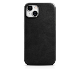 Etui / obudowa na smartfona iCarer Premium Leather Case Oil Wax do iPhone 14 (MagSafe) czarny