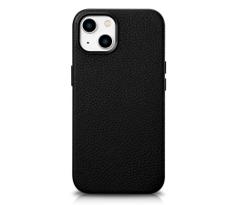 Etui / obudowa na smartfona iCarer Litchi Premium Leather Case do iPhone 14 (MagSafe) czarny