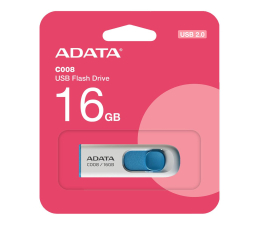 Pendrive (pamięć USB) ADATA 16GB DashDrive Classic C008 biało-niebieski USB 2.0