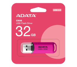 Pendrive (pamięć USB) ADATA 32GB C906 różowy USB 2.0