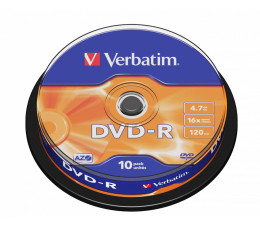 Płyta DVD-R Verbatim 4.7GB 16x CAKE 10szt.