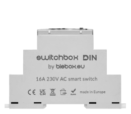 Inteligentny sterownik BleBox switchBox DIN - przełącznik on/off na szynę DIN