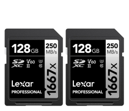 Karta pamięci SD Lexar 2x128GB 1667x Professional SDXC UHS-II U3 V60