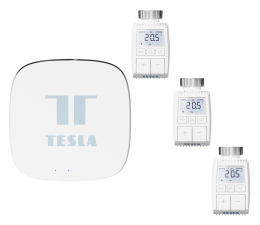 Sterowanie ogrzewaniem Tesla Smart Zestaw podstawowy (3 głowice + centralka)