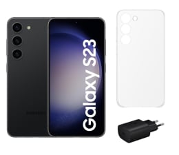 Smartfon / Telefon Samsung Galaxy S23 8/128GB Black + Clear Case + Charger 25W