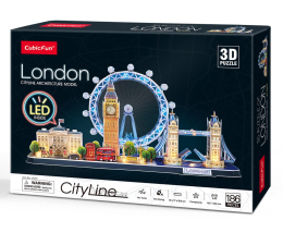 Puzzle do 500 elementów Cubic fun Puzzle 3D LED Cityline London