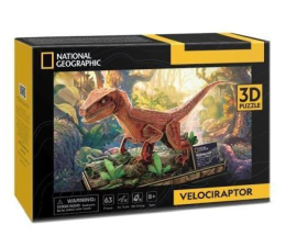 Puzzle do 500 elementów Cubic fun Puzzle 3D National Geographic Welociraptor