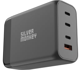 Ładowarka do smartfonów Silver Monkey Ładowarka GaN 200W USB-C PD + USB 3.0 QC B