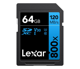 Karta pamięci SD Lexar 64GB 800x Professional SDXC UHS-I U3 V30