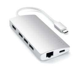 Hub USB Satechi Aluminium Adapter V2 (USB-C, 3xUSB-A, 4K HDMI, mSD) (silver)