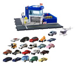 Pojazd / tor i garaż Mattel Zestaw prezentowy Posterunek Policji + 20pak samochodów