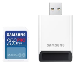 Karta pamięci SD Samsung 256GB SDXC PRO Plus 180MB/s z czytnikiem (2023)