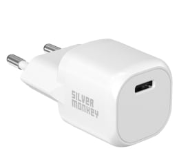 Ładowarka do smartfonów Silver Monkey Mini Ładowarka sieciowa PD 20W (USB-C) Biała