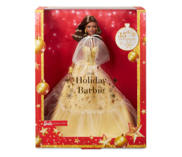 Lalka i akcesoria Barbie Signature Lalka świąteczna z ciemnobrązowymi włosami