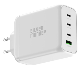 Ładowarka do smartfonów Silver Monkey Ładowarka sieciowa GaN 200W USB-C PD + USB 3.0 QC W