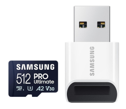 Karta pamięci microSD Samsung 512GB microSDXC PRO Ultimate 200MB/s z czytnikiem (2023)