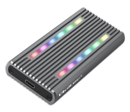Obudowa do dysku Qoltec Obudowa M.2 NVMe SATA RGB LED USB-C 4TB