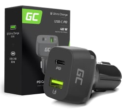 Ładowarka do smartfonów Green Cell Samochodowa USB-C 48W (Power Delivery 30W, QC 3.0)