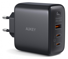 Ładowarka do smartfonów Aukey Ładowarka GaN 65W PD 2x USB-C USB-A
