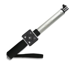 Element montażowy do kamery SJCAM Selfie Stick Monopod 28-90cm srebrny z pilotem