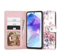 Etui / obudowa na smartfona Tech-Protect Wallet do Samsung Galaxy A55 5G Blossom Flower