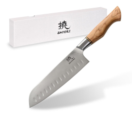 Nóż i widelec Shiori Shibuki Santoku - uniwersalny nóż szefa kuchni