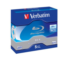 Płyta BD-R Verbatim 25GB 6x BluRay BOX 5szt. Scratchguard Plus