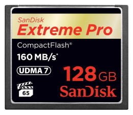 Karta pamięci CF SanDisk 128GB Extreme Pro zapis 150MB/s odczyt 160MB/s