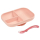 Beaba Komplet naczyń z silikonu talerz z przyssawką +łyżeczka Pink - 1011483 - zdjęcie 1