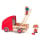 Zabawka dla małych dzieci Lilliputiens Drewniany wóz strażacki z rozwijanym wężem Nosorożec Marius