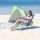 Nils Camp Niebieski składany leżak plażowy + poduszka - 1047674 - zdjęcie 15