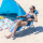 Nils Camp Niebieski składany leżak plażowy + poduszka - 1047674 - zdjęcie 17