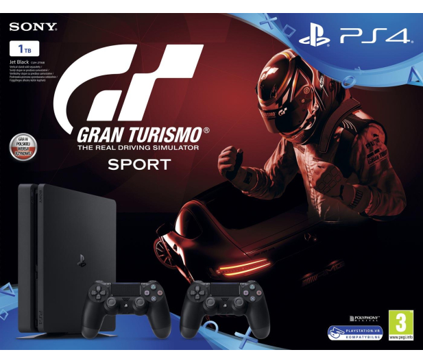 Sony Playstation 4 1TB Slim + PAD + Gran Turismo Sport - 386621 - zdjęcie 2