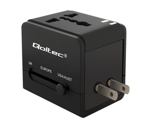 Qoltec Uniwersalny adapter podróżny 10,5 W 5V 2.1A - 385350 - zdjęcie 3