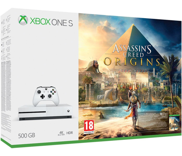 Microsoft Xbox One S 500GB Assassin's Creed Origins+GOLD 6M - 390901 - zdjęcie