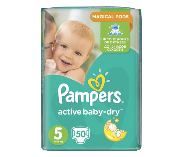Pampers Active Baby Dry 5 Junior 11-18kg 50szt  - 399317 - zdjęcie