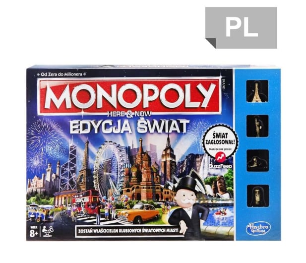 Hasbro Monopoly Here and Now Tu i teraz Edycja Świat - 263206 - zdjęcie