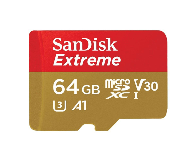 SanDisk 64GB microSDXC Extreme 100MB/s A1 C10 V30 UHS-I U3 - 367633 - zdjęcie