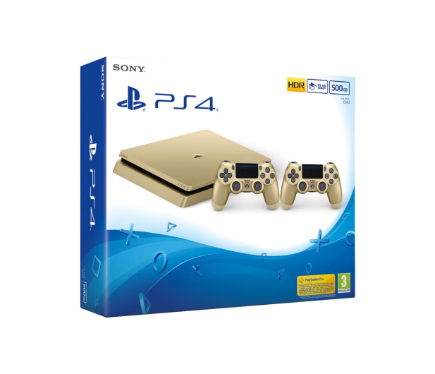 Sony PlayStation 4 500GB SLIM Złota + PAD - 369246 - zdjęcie