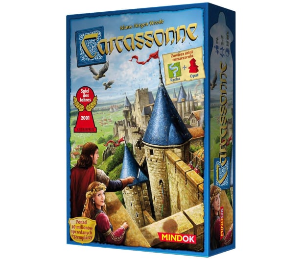 Mindok Carcassonne podstawa 2 edycja + Opat i Rzeka - 343270 - zdjęcie