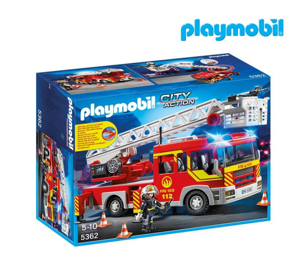 PLAYMOBIL Samochód strażacki z drabiną, światłem i dźwiękiem - 299855 - zdjęcie