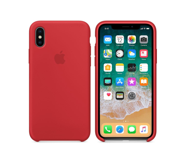 Apple Silicone Case do iPhone X Red - 382328 - zdjęcie