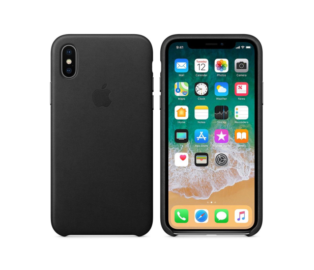 Apple Leather Case do iPhone X Black - 382314 - zdjęcie