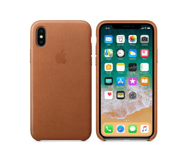 Apple Leather Case do iPhone X Saddle Brown - 382312 - zdjęcie