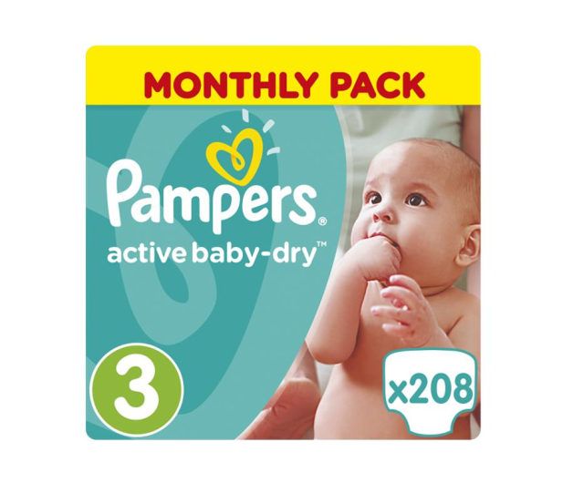 Pampers Active Baby Dry 3 Midi 5-9kg 208szt Na Miesiąc - 339026 - zdjęcie