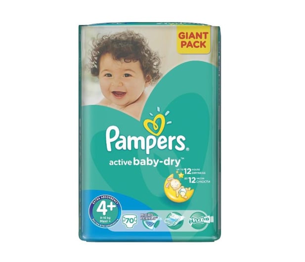 Pampers Active Baby Dry 4+ Maxi 9-16kg 70szt - 339373 - zdjęcie
