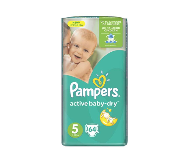 Pampers Active Baby Dry 5 Junior 11-18kg 64szt - 339376 - zdjęcie