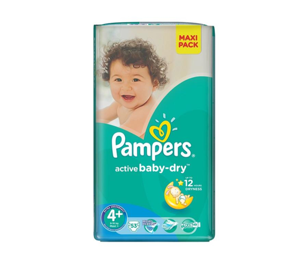 Pampers Active Baby Dry 4+ Maxi 9-16kg 53szt - 307940 - zdjęcie