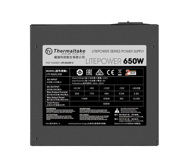 Thermaltake Litepower II Black 650W - 402018 - zdjęcie 4
